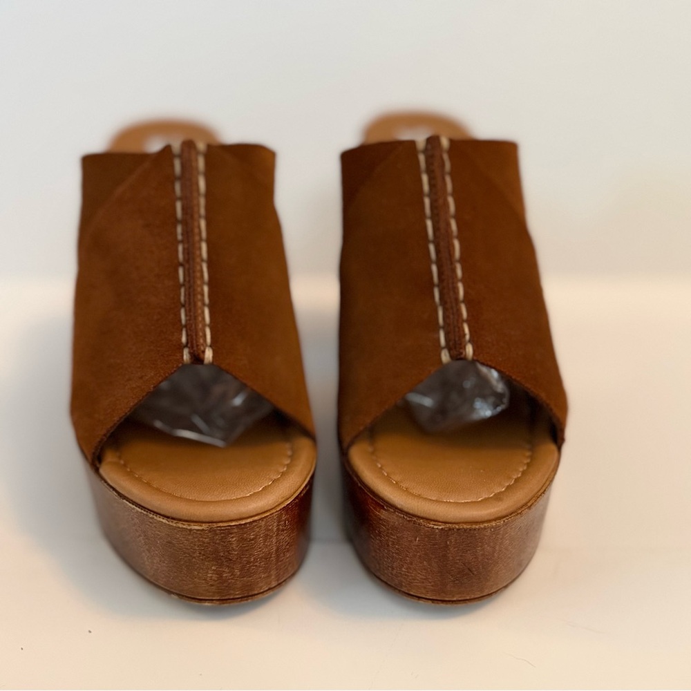 Steve Madden Brown Platform Mules - Picture 5 of 13